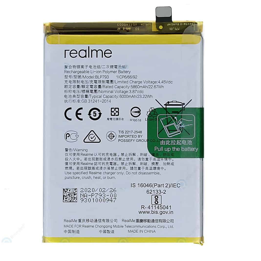 Original Realme C25S Battery Replacement Price in Chennai India BLP793 Original Realme C25S Battery Replacement Price in Chennai India - BLP793